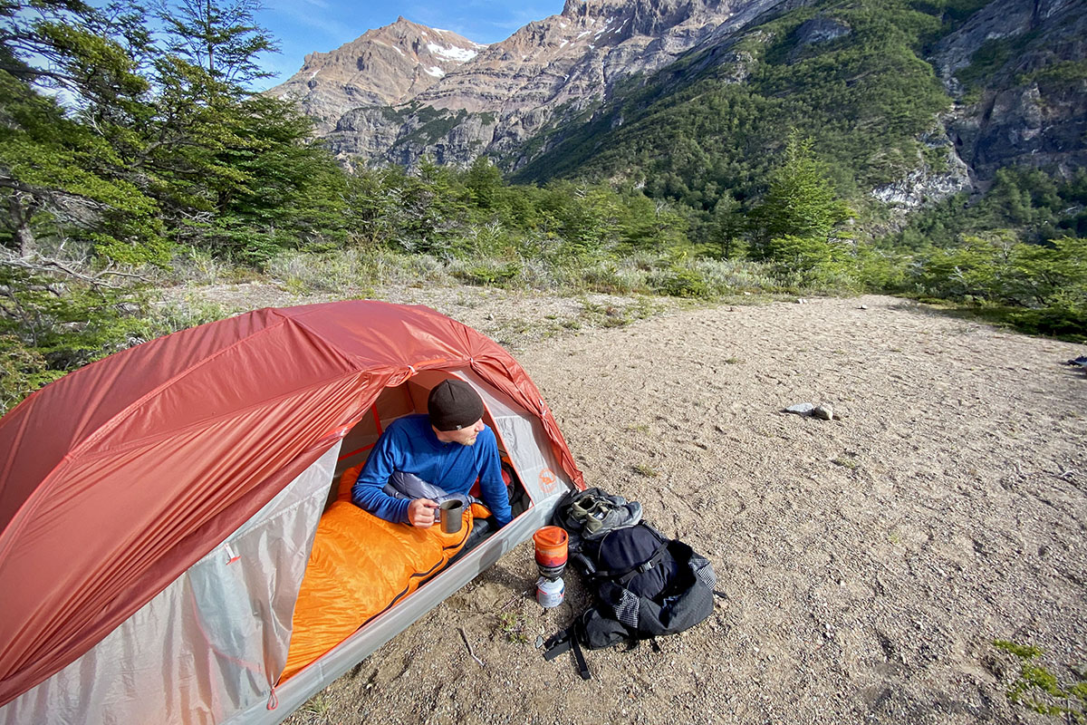 Big Agnes Copper Spur backpacking tent (morning in valley)